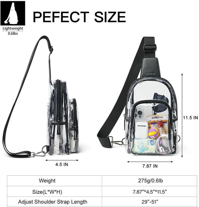 LATMAP Clear Bag for Stadium Events, Clear Purse for Women Stadium Crossbody Bag, Transparent Bag for Concerts Sports - Image 5